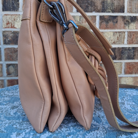 💕Harbour ⚓️ 2ND Triple Compartment Leather Shoulder Crossbody Bag Tote Purse - Picture 3 of 16